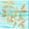 Gold Moment of Nature on Teal by Michael Marcon 14" x 14" Canvas Wall Art (Set of 2)